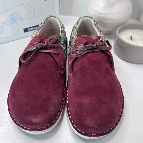 Birkenstocks Memphis Suede/Textile Shoes Burgundy Men 11 EU 44 NWB Comfort Shoe main image 4